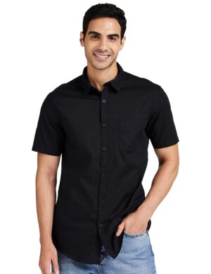 amazon brand symbol men cotton black shirt