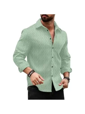 deelmo men textured casual hawaiian shirt