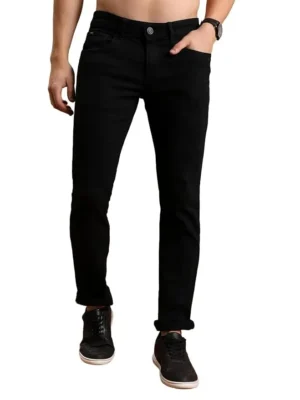 highlander men black straight stretchable jeans