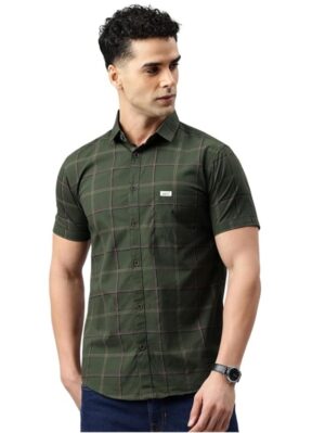 majestic man men checked cotton casual shirt