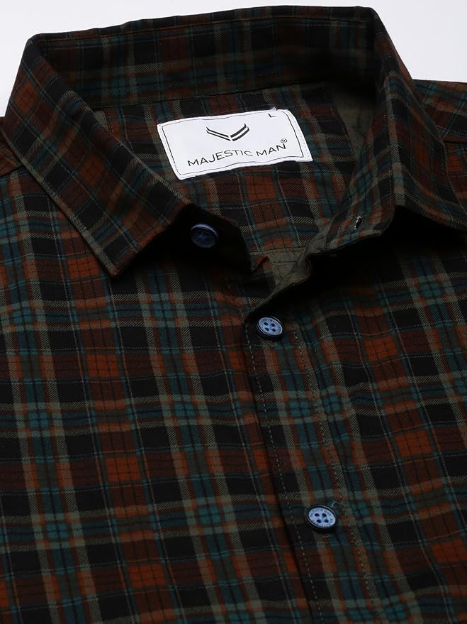 majestic man men checkered shirt close up febric majestic man men checkered shirt close up febric