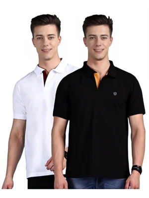 lux cozi men cotton relaxed polo tshirt pack of 2