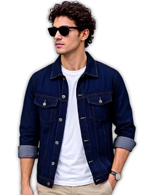 urbano plus men full sleeve denim jacket