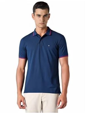 van heusen men cotton solid collar polo t shirt