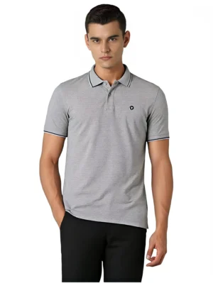 van heusen men cotton solid fit polo tshirt